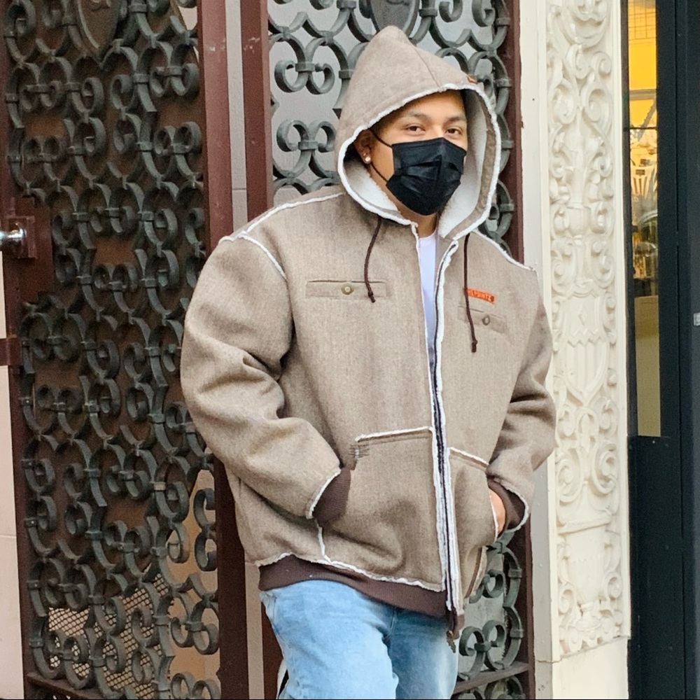 Men's Five Pointz Full Zip Hooded Sherpa Jacket